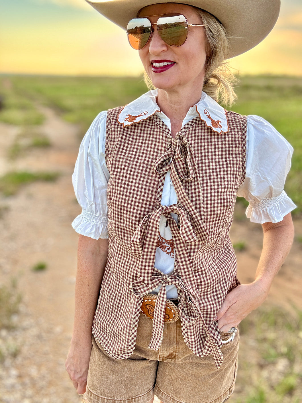 The Gingham gang vest