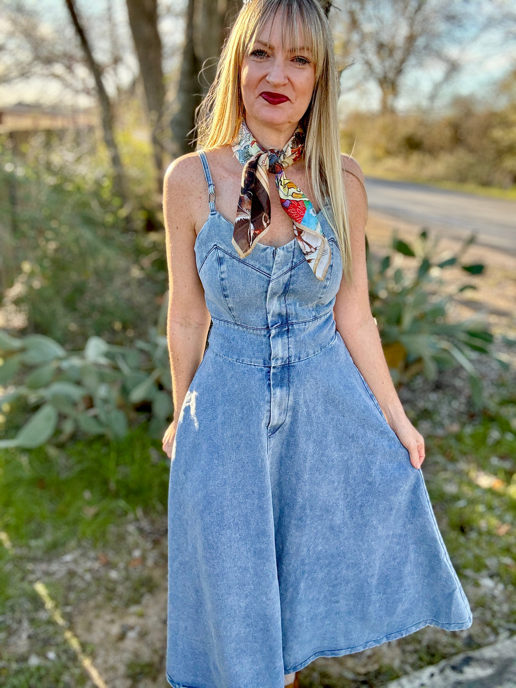 The Aline denim dress