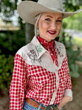 The Red Raider gingham pearl snap