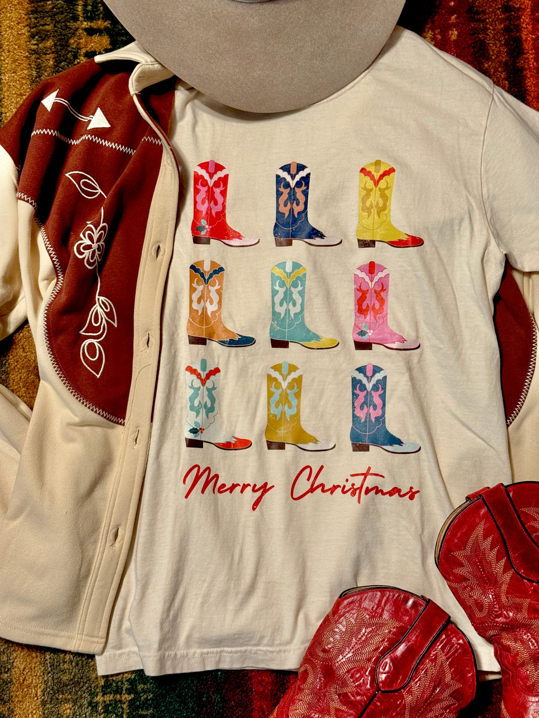 Christmas boot tee
