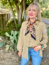 The Saddle sand blouse