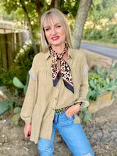 The Saddle sand blouse