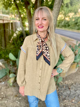 The Saddle sand blouse