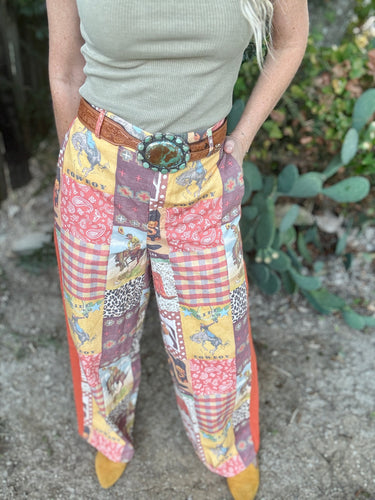 Cowboy collage trousers
