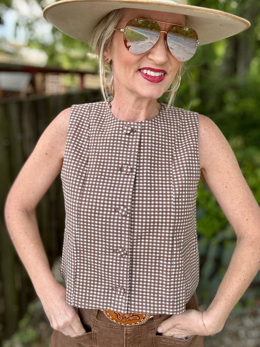 The Giddy Gingham vest