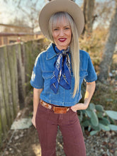 The Long crop denim top