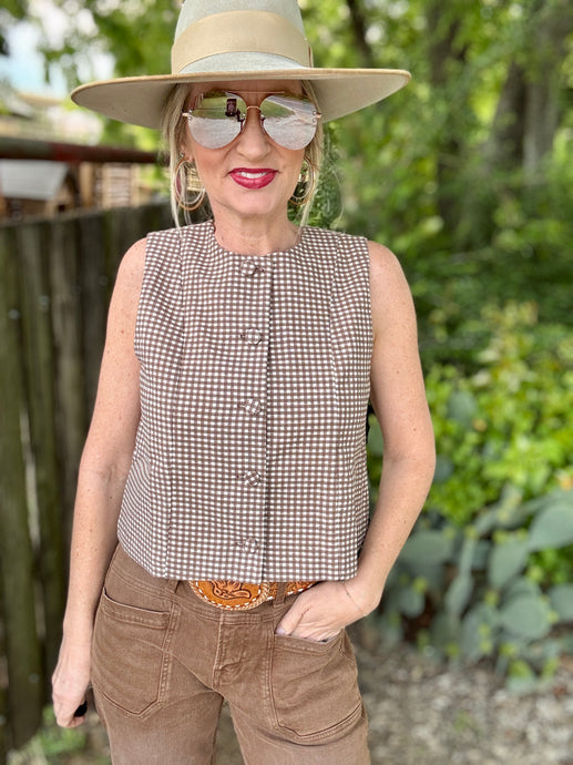 The Giddy Gingham vest