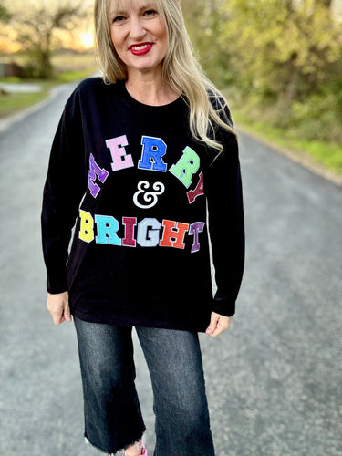 Merry and Bright long sleeve tee