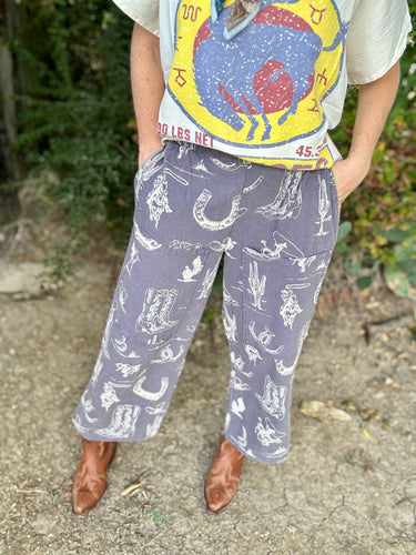 The washed western pants