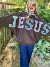 Jesus patchwork sweatshirt