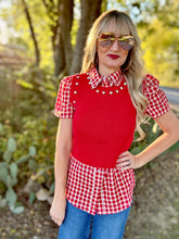 The Red rhinestone sweater vest