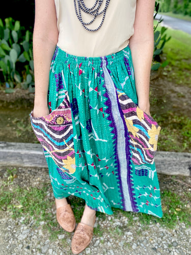 The Kantha sunrise skirt