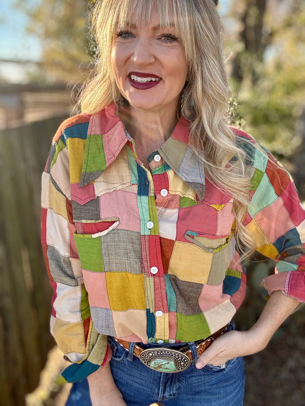 To the point patchwork shirt
