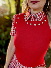 The Red rhinestone sweater vest