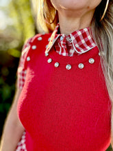 The Red rhinestone sweater vest