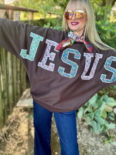 Jesus patchwork sweatshirt