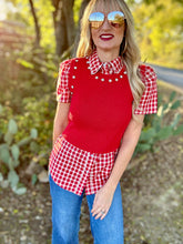 The Red rhinestone sweater vest