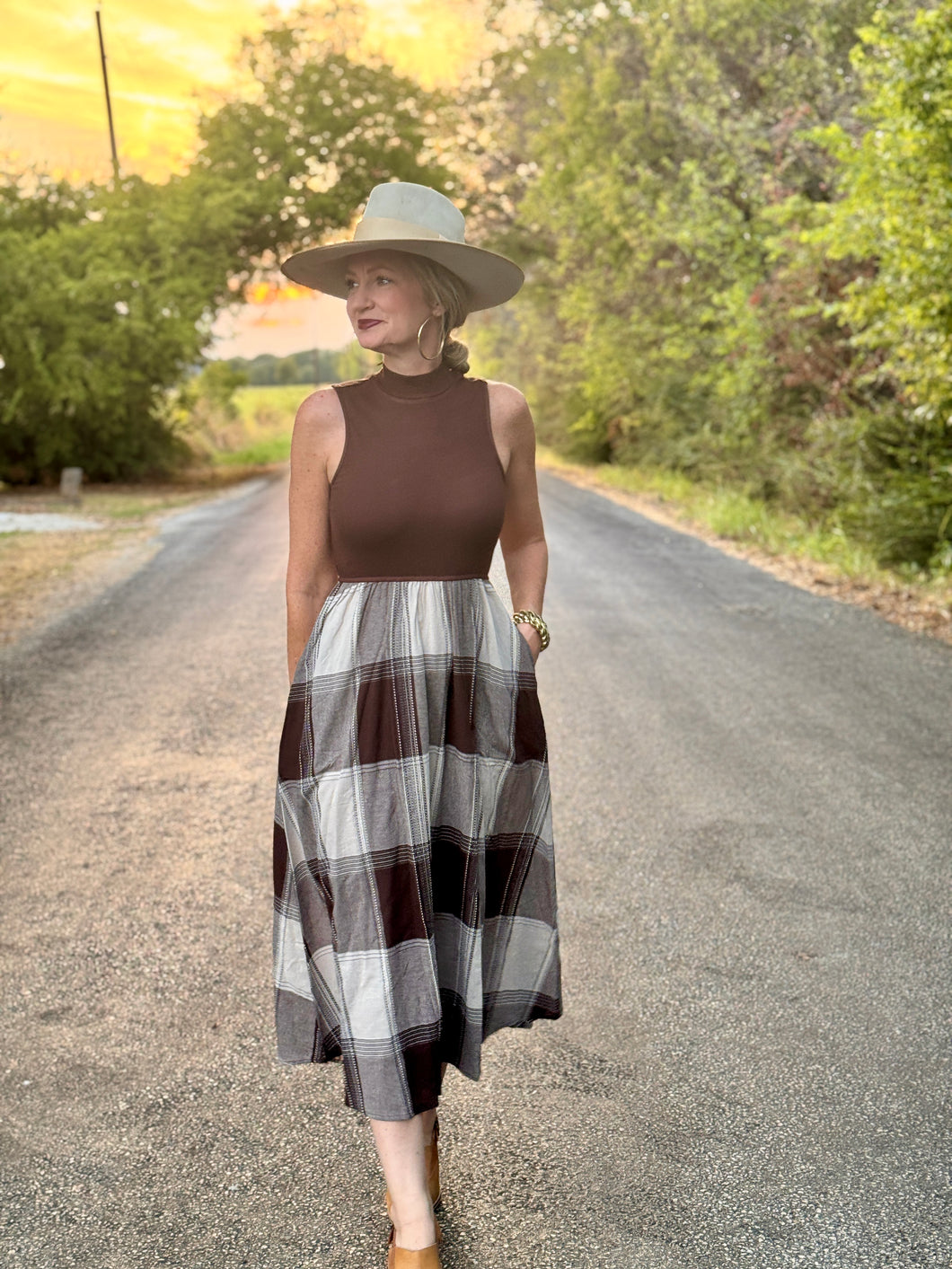 The Plaid popper dress