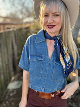 The Long crop denim top