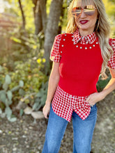 The Red rhinestone sweater vest