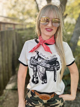 Back in the saddle Ringer crop top