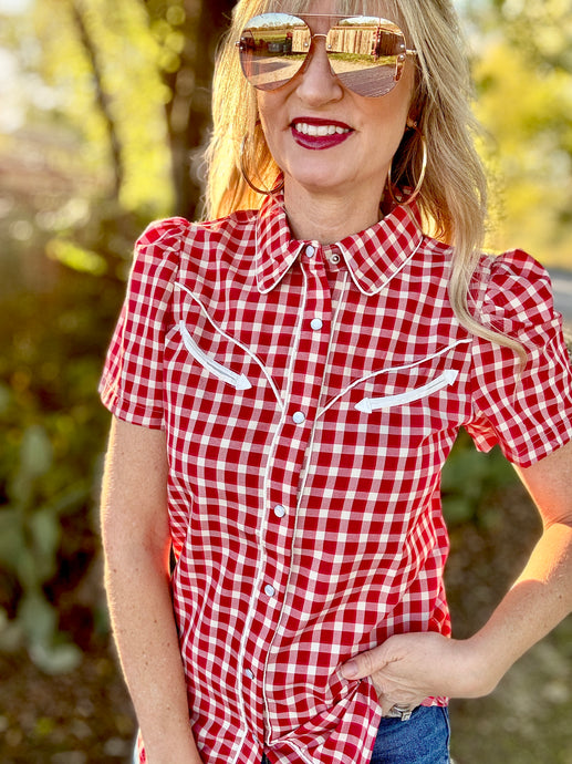 The Gingham gang pearl snap