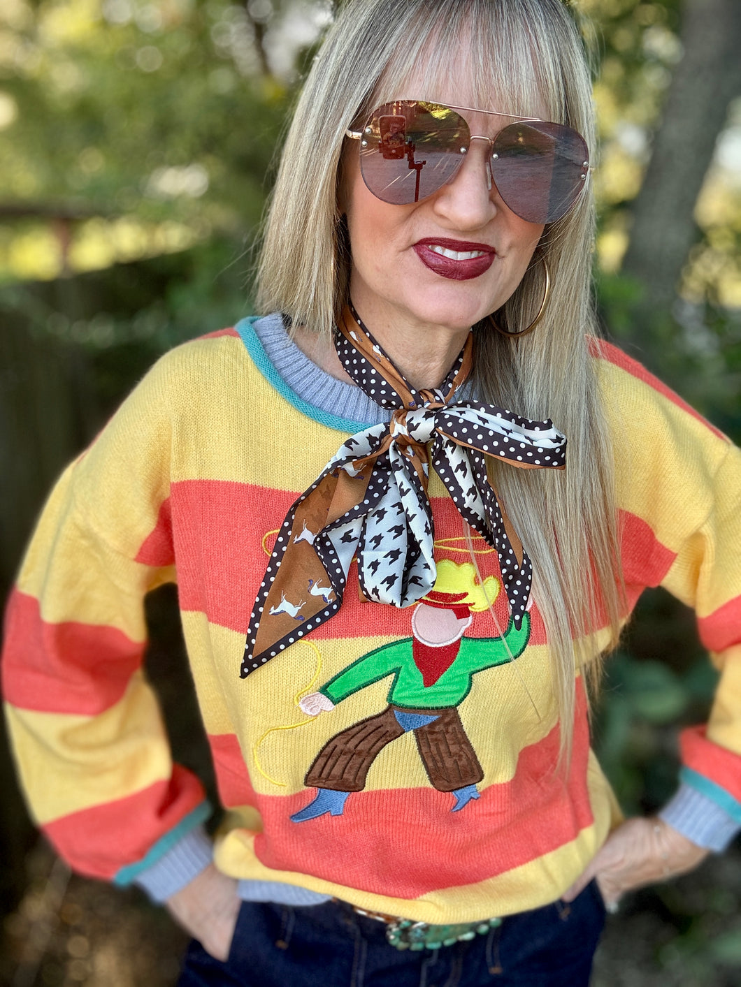 The Sunshine striped cowboy sweater