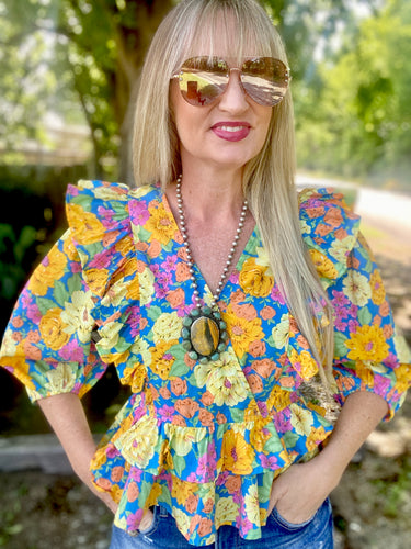 The fiesta floral blouse