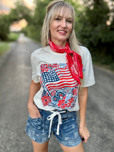The Floral flag tee