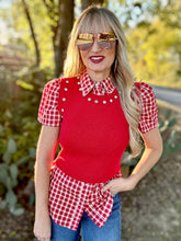 The Red rhinestone sweater vest