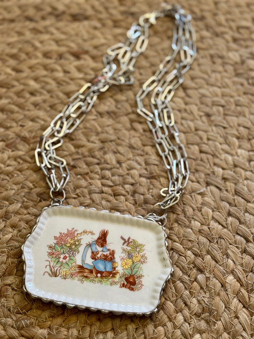 The Bunny plate necklace