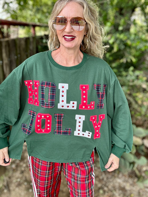 The Holly Jolly patchwork pullover