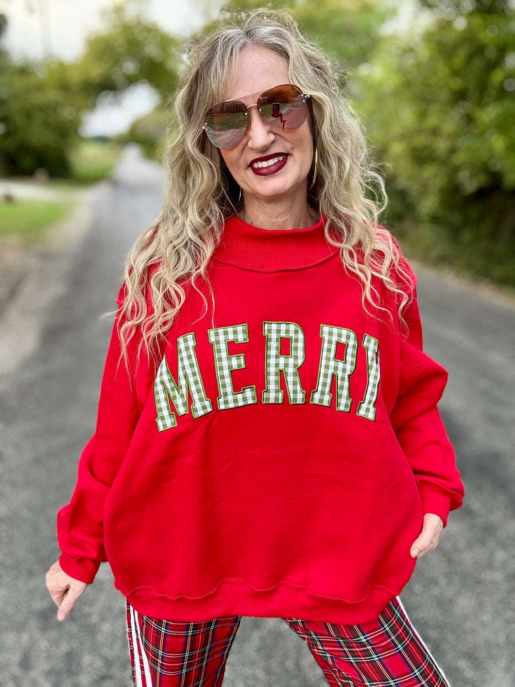 The MERRY plaid pullover