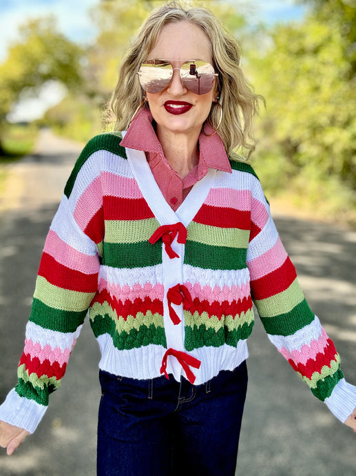 The Holiday ribbon sweater