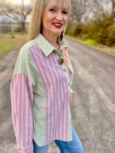 The soft stripe button up