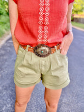 The Green patch shorts