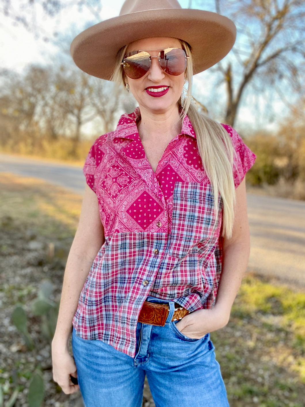 The raspberry farm blouse
