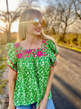 The Green garden blouse